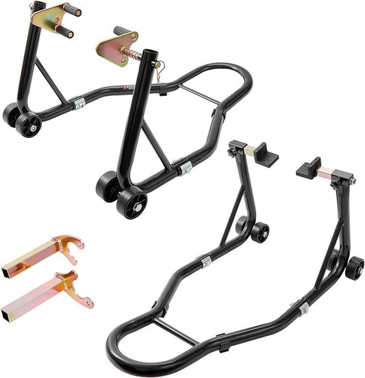 Adjustable Heavy Duty Front & Rear Wheel Lift Stand Pack (850 LBS/385 Kg)