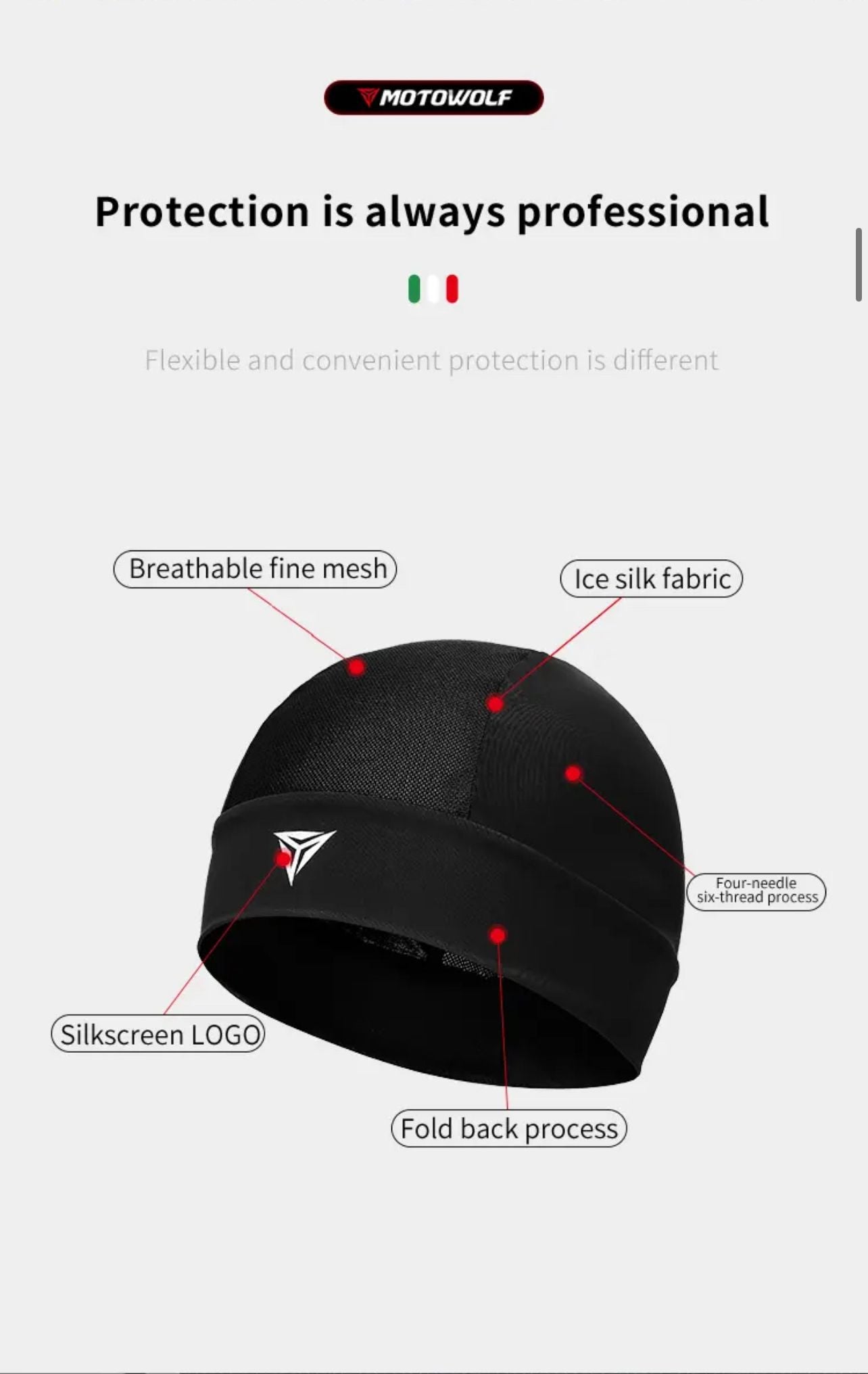 Motowolf Inner Mesh Cap