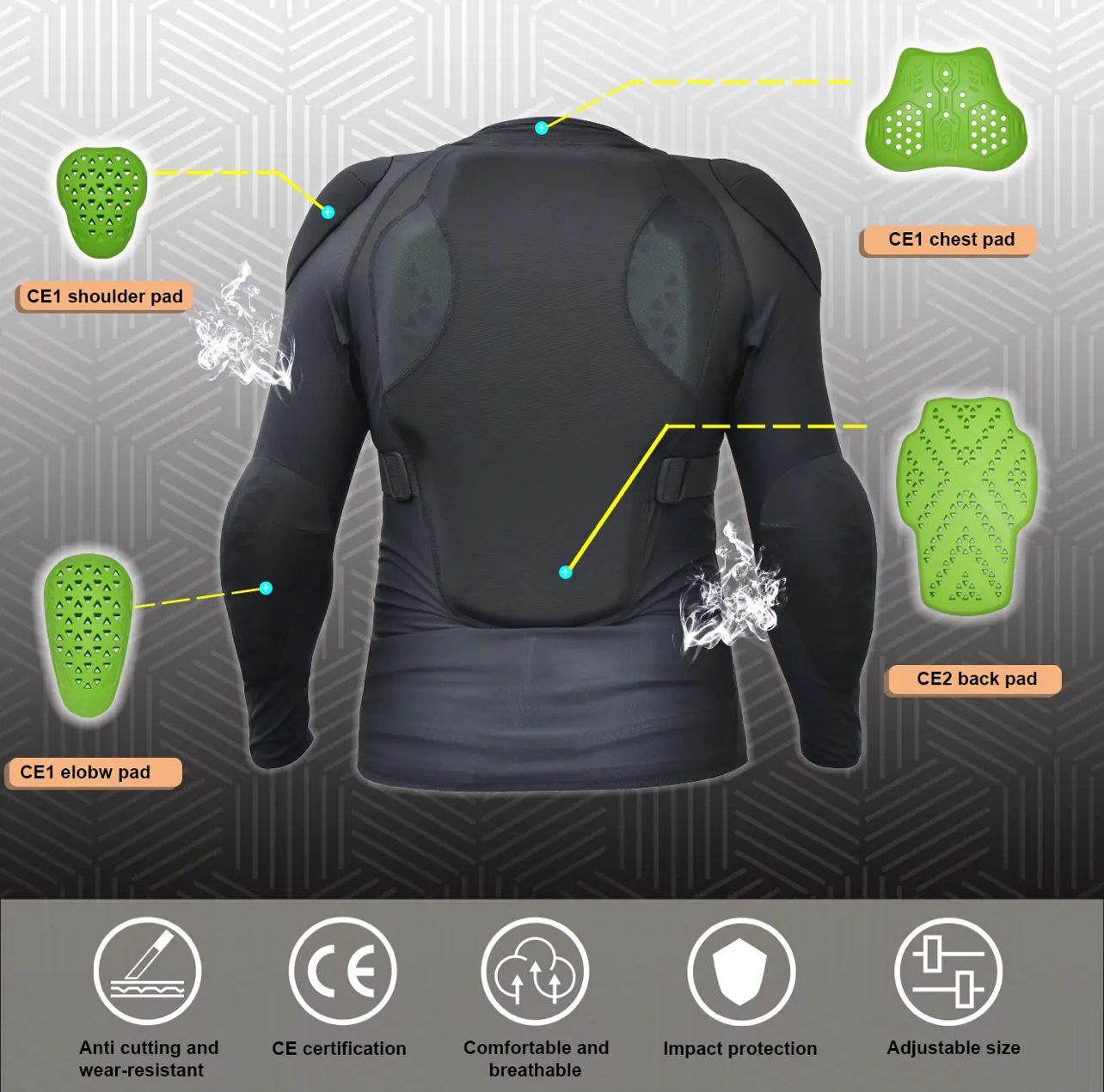 CE Certified Level 2 Motorcycle Body Armor