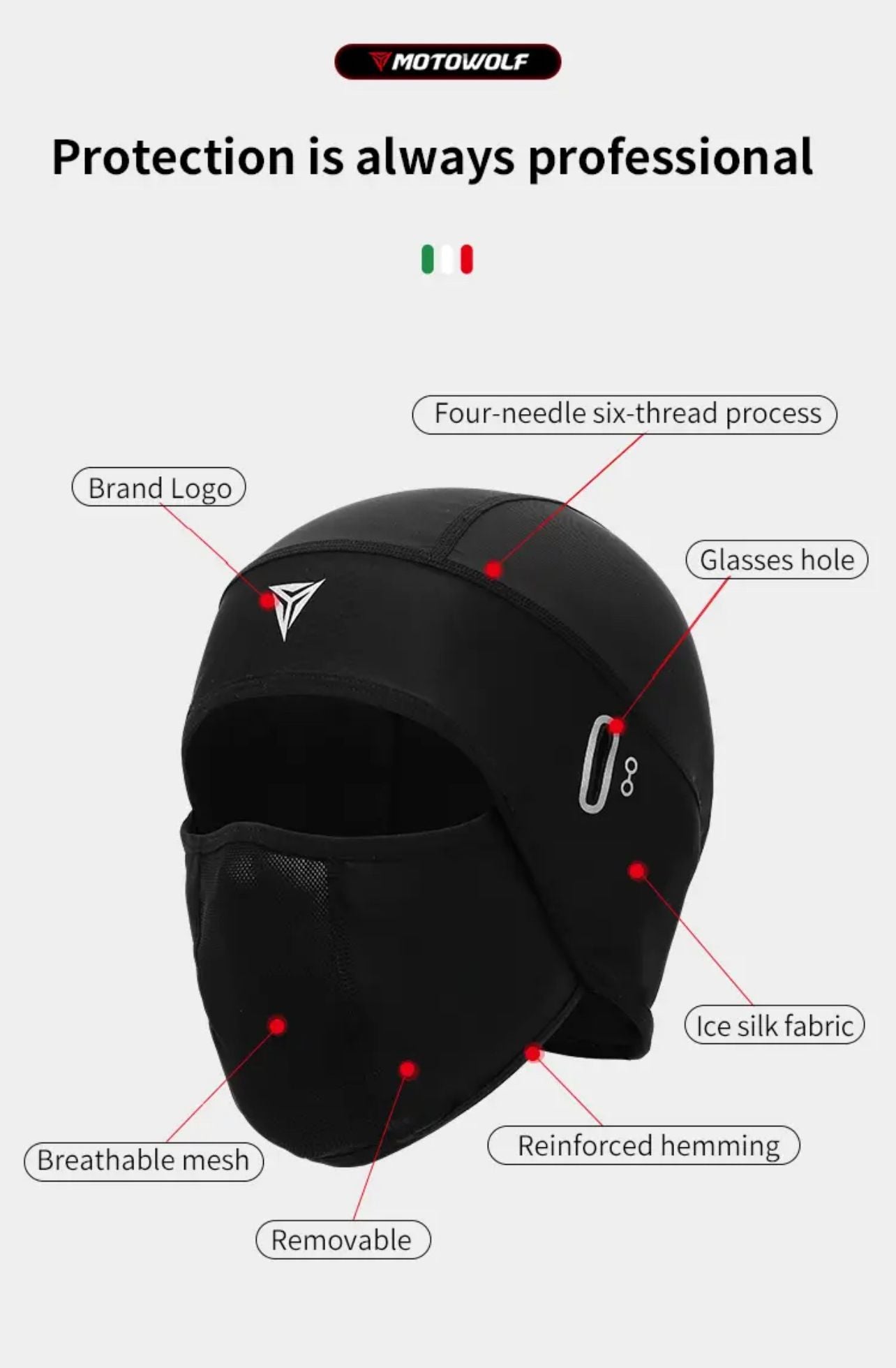 Motowolf Headgear Mask